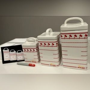 In-N-Out Burger Ceramic Cookie Canister Jar Set - BNWT